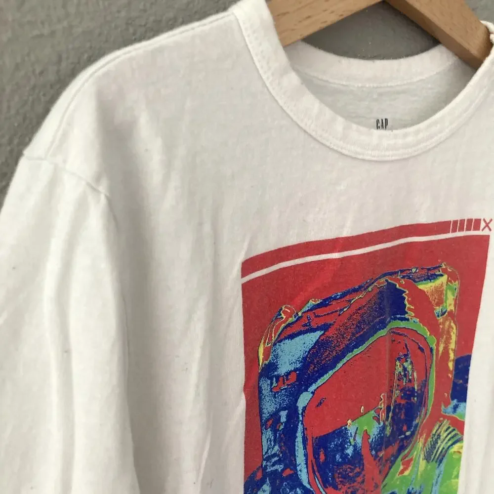 Gap NASA Astronaut Graphic Long Sleeve Tee - Off White - Medium 8